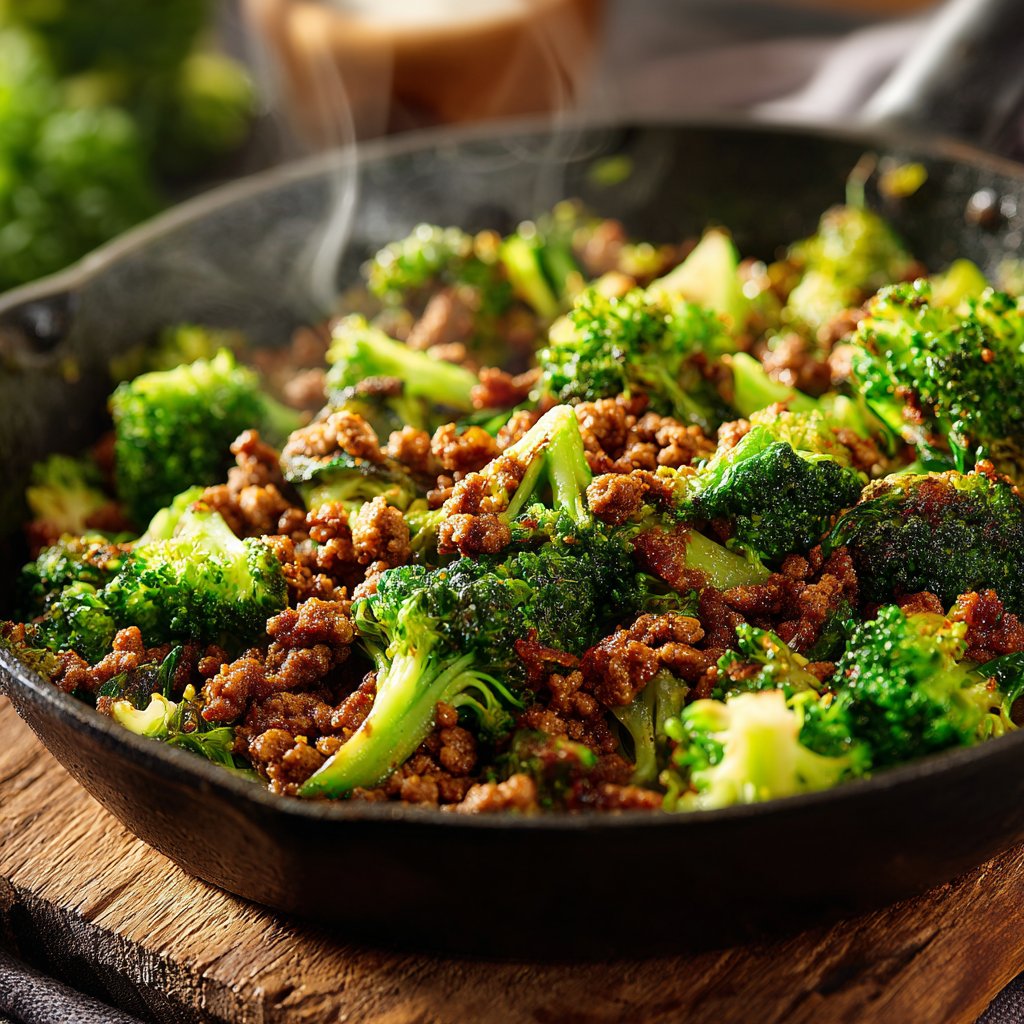 Hackfleisch Pfanne mit Brokkoli
