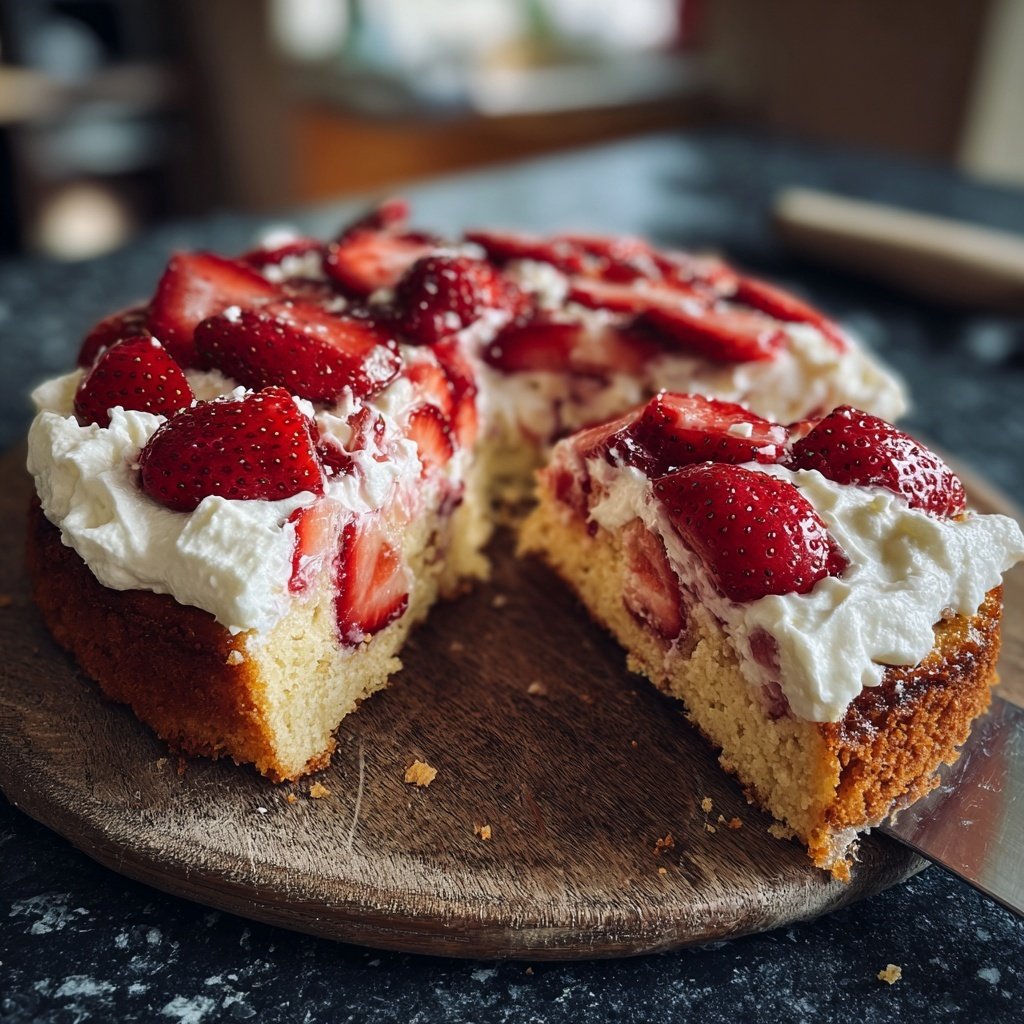 Erdbeer Kuchen Mit Frischer Sahne