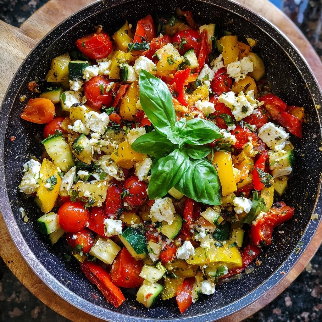 Gesund & Leicht Mediterrane Gemüsepfanne mit Feta