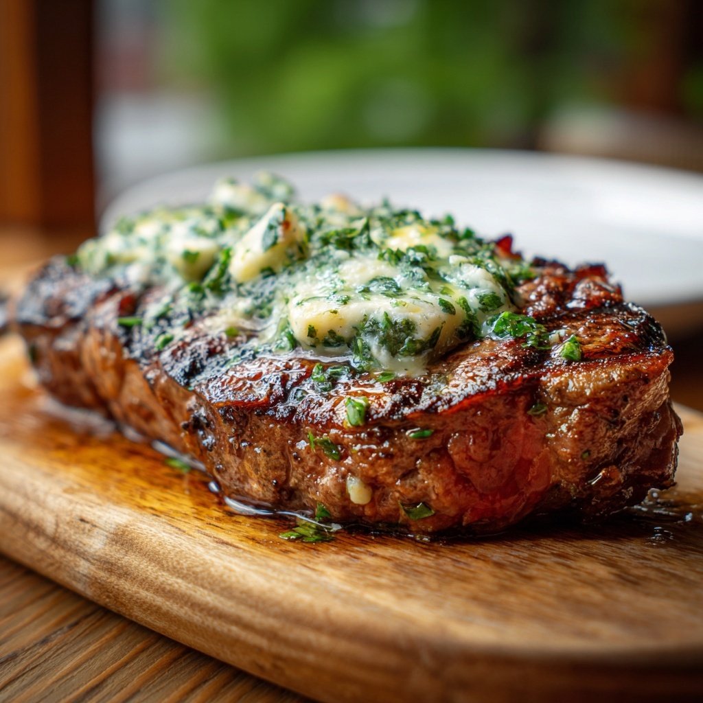 Gegrilltes Steak Mit Kräuterbutter