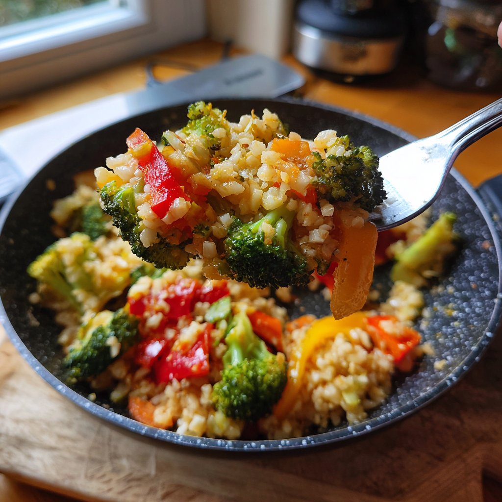 Abendessen mit Reis und Gemüse