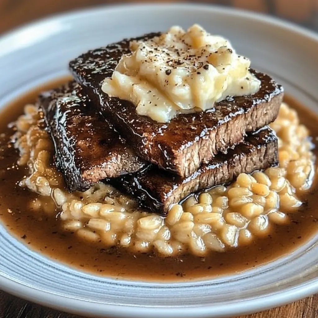 Rinderbrust in Cola mit Parmesan-Risotto