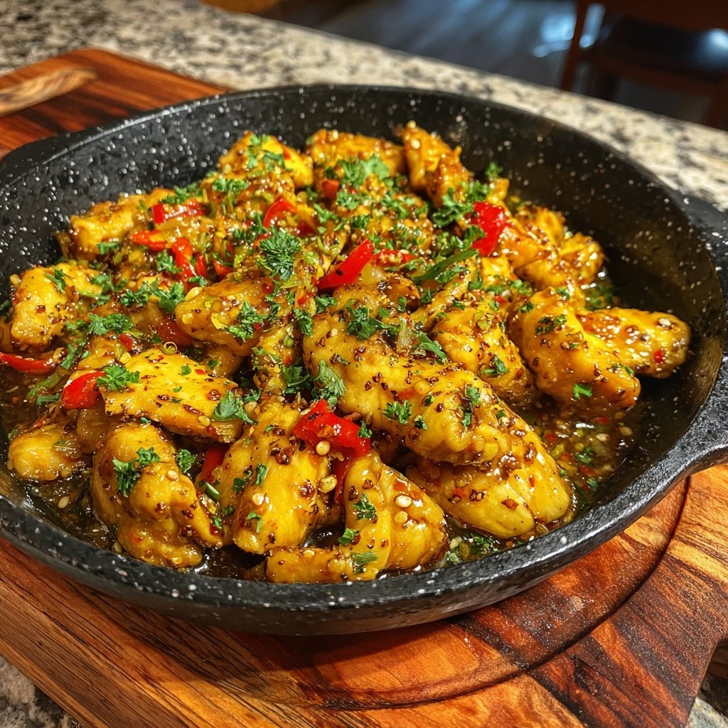 Kalorienarme Hähnchenpfanne Mit Zitronen Knoblauch Sauce