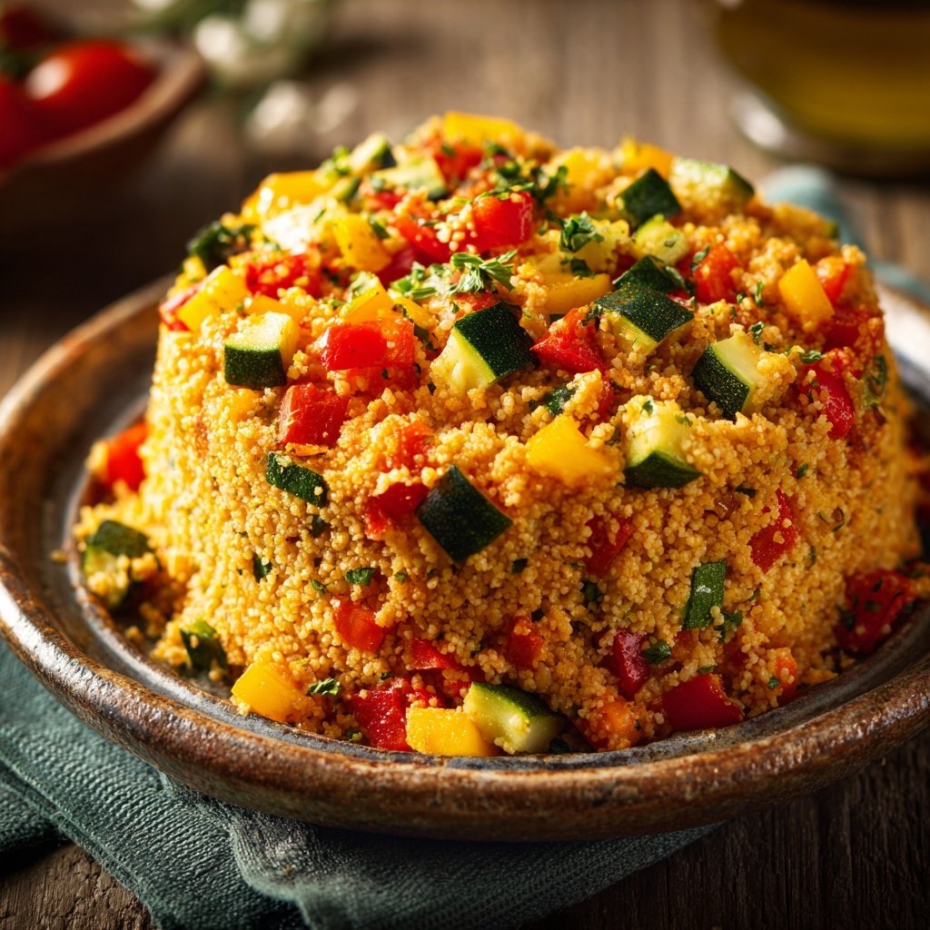 Mittagessen mit Bulgur und Gemüse
