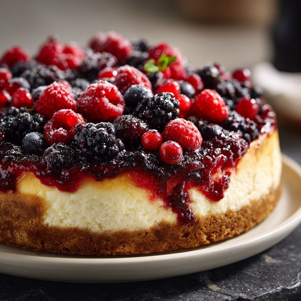 Käsekuchen mit Beeren-Topping