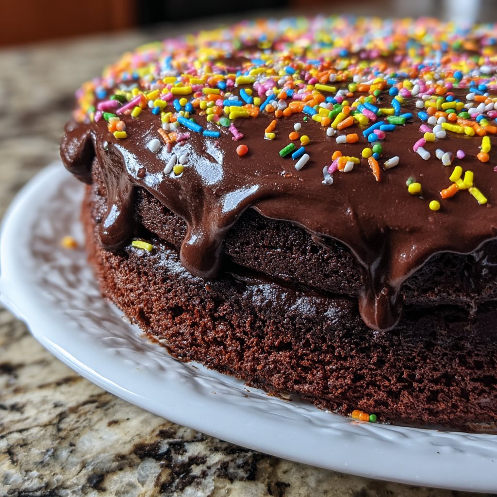Geburtstagskuchen mit Schokolade