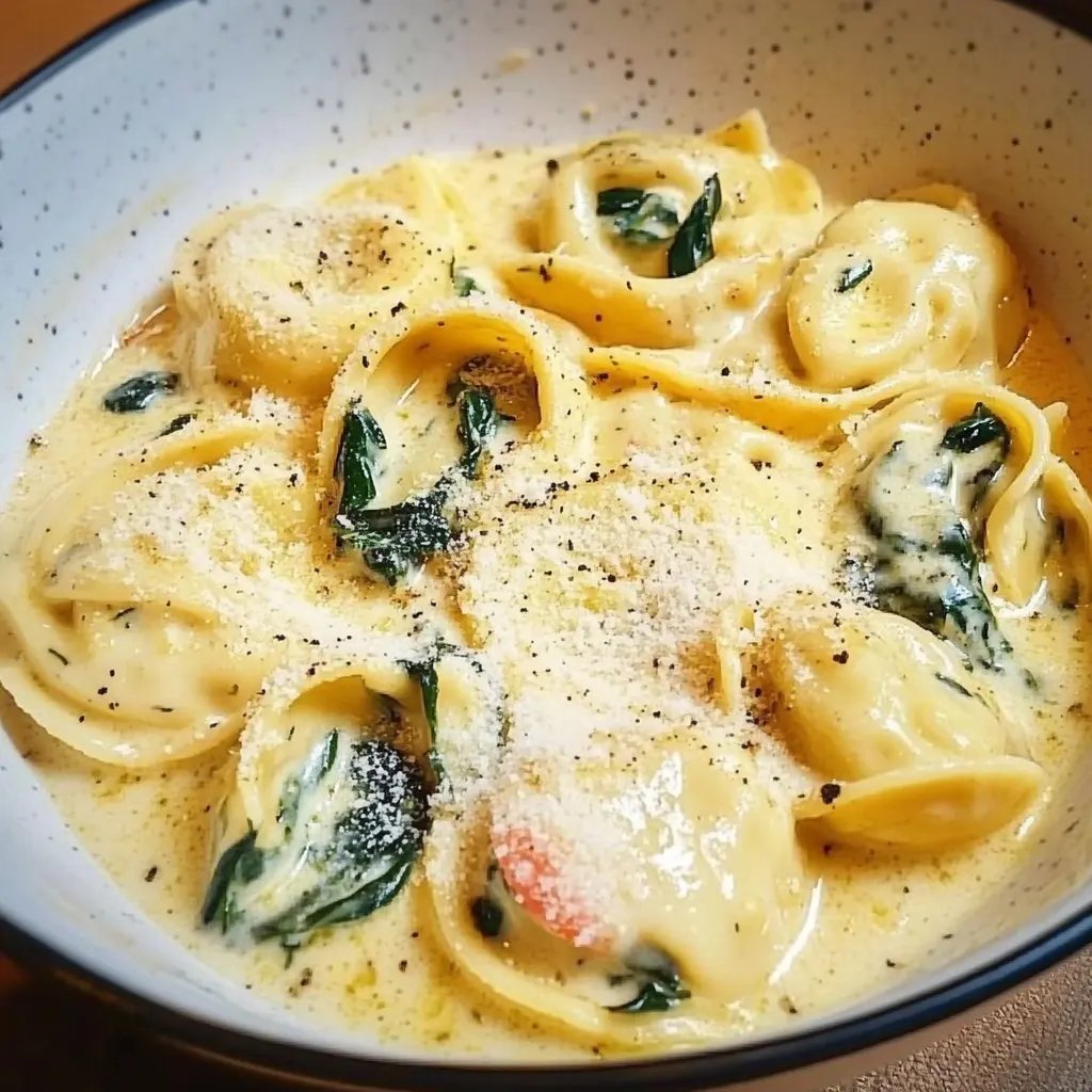 Cremige Tortellini mit Spinat