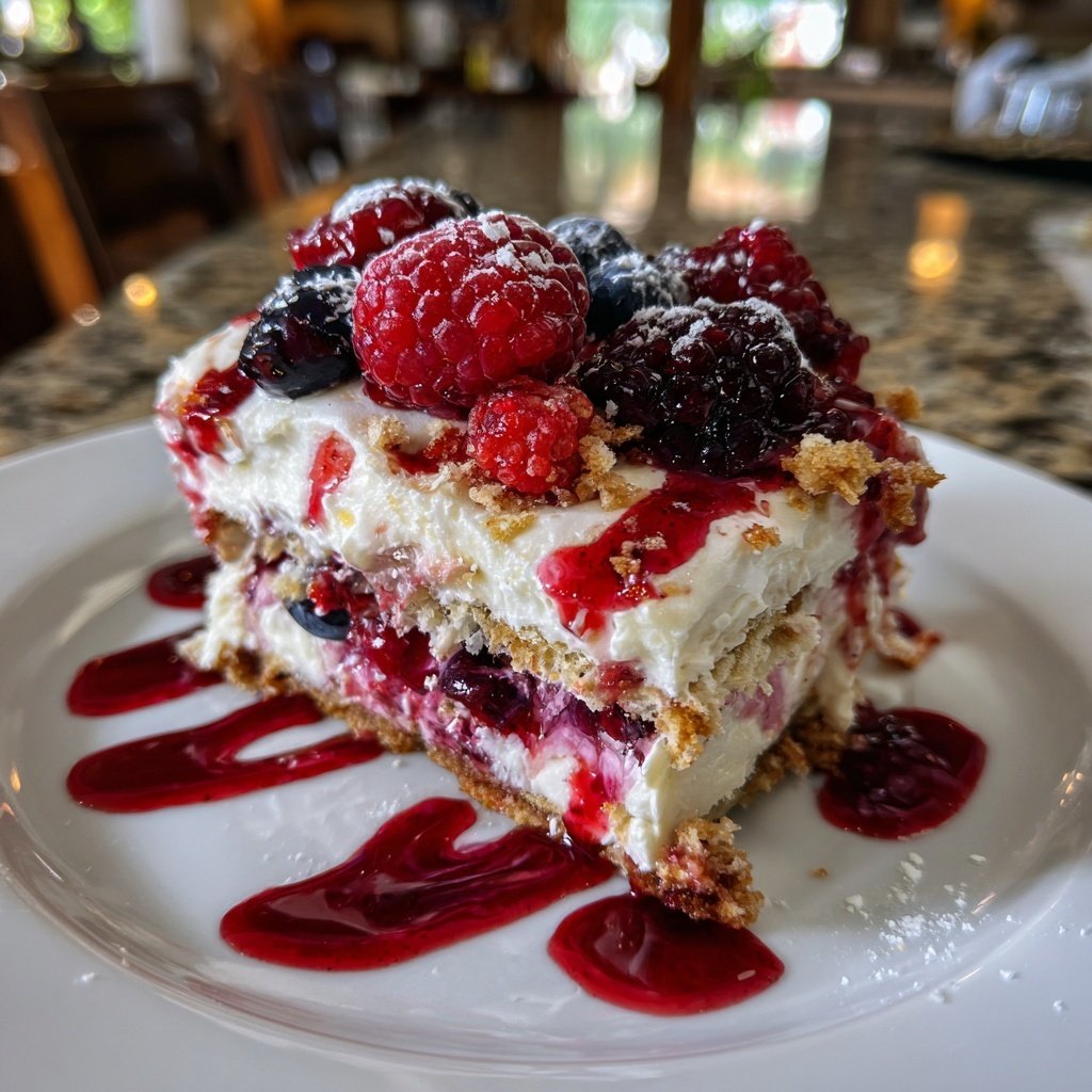 Dessertlasagne mit Beeren