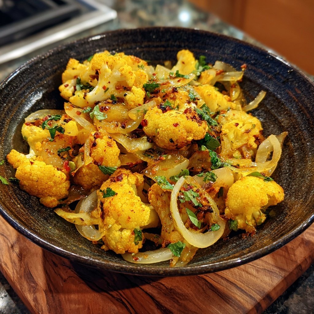 Blumenkohl Pfanne Mit Curry Gewürz