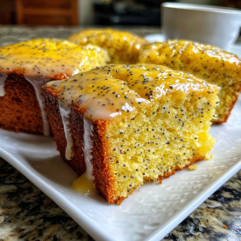 Zitronenkuchen mit Mohn